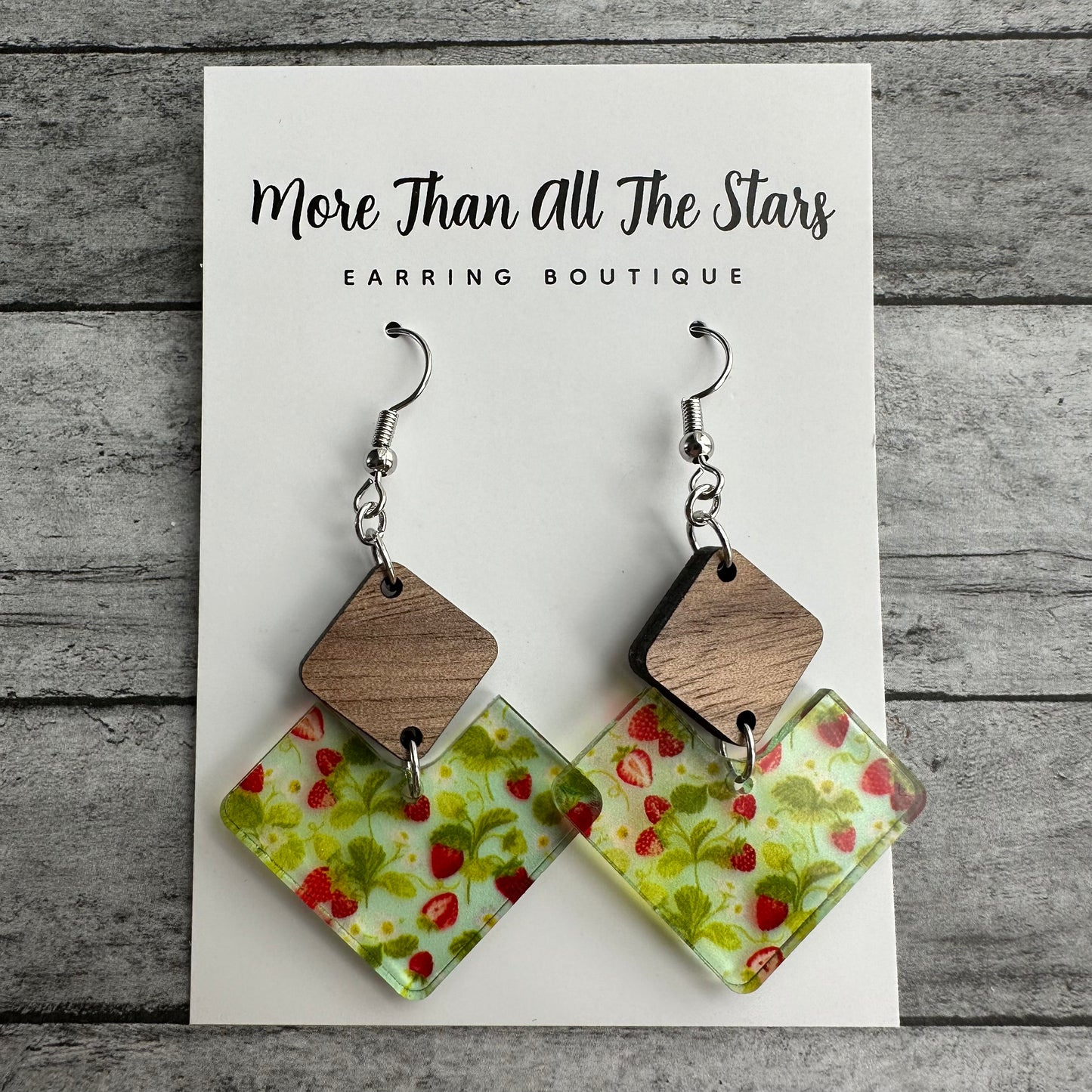 Green Strawberry Diamond Earrings