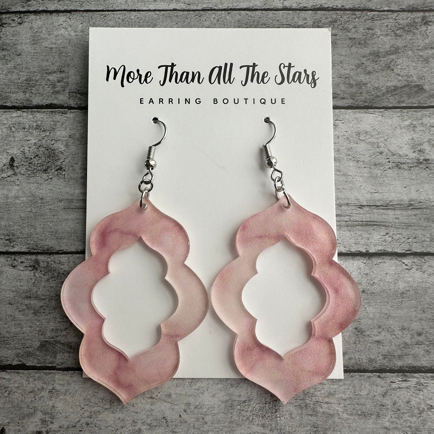 Pink Marble Earrings
