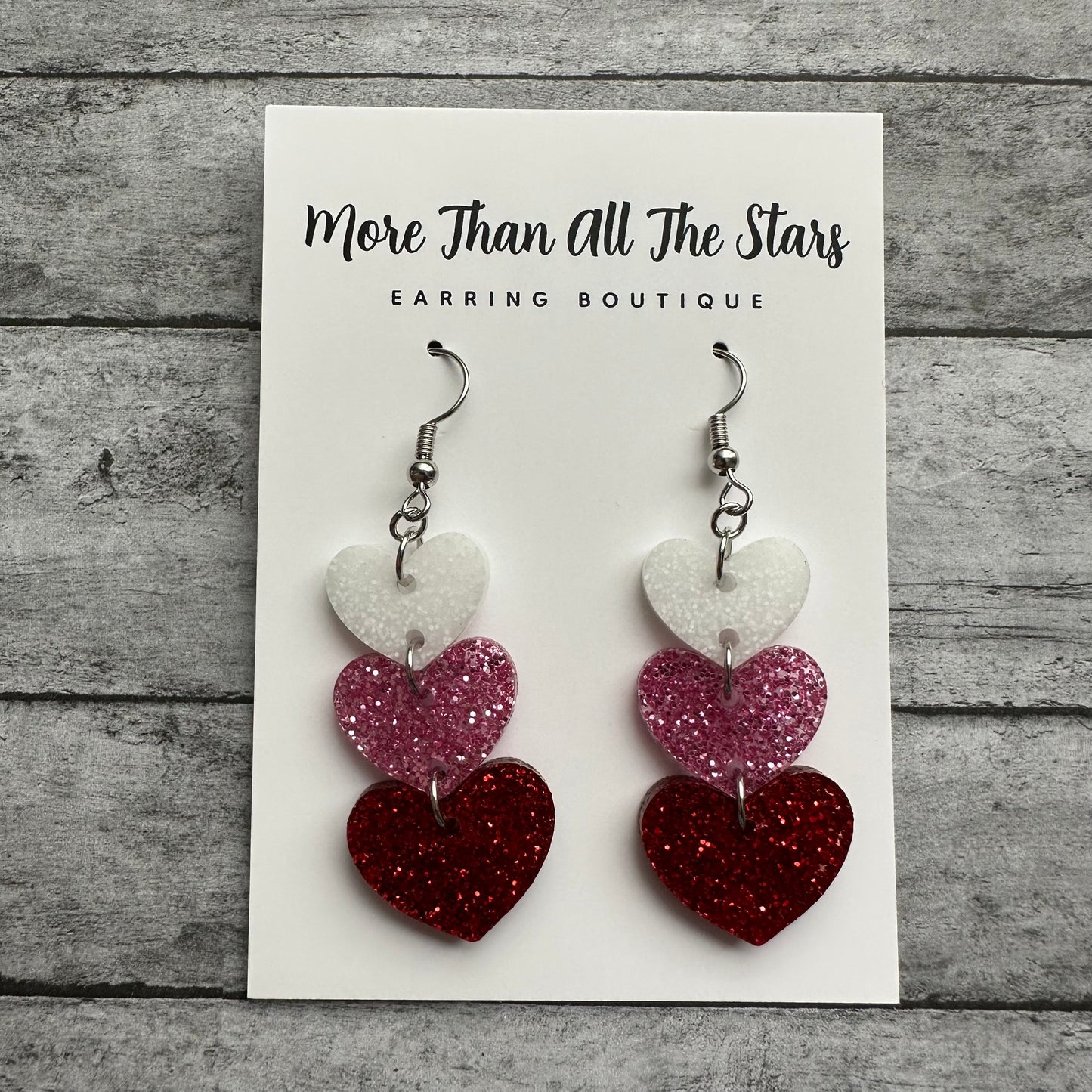 Valentine’s Day 3 Heart Earrings