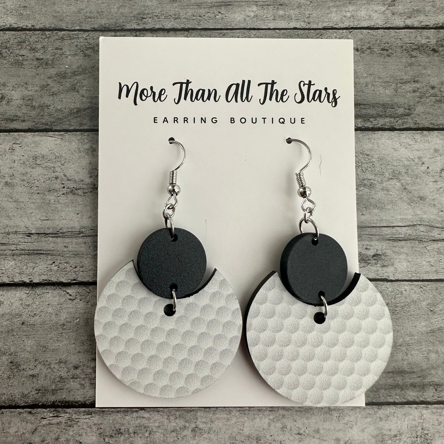 Golf Crescent Circle Earrings