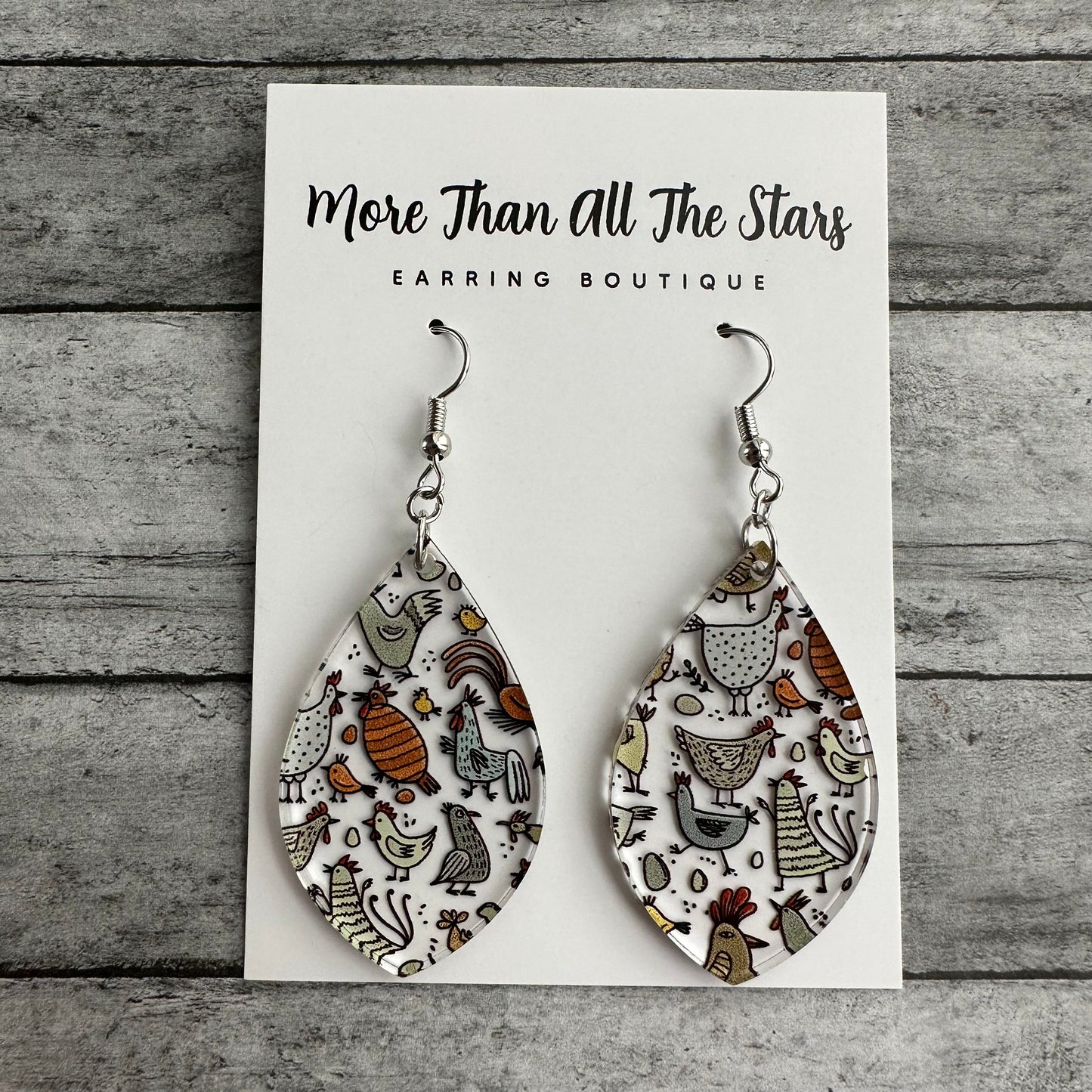 Crazy Chicken Earrings