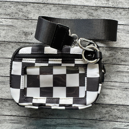 Black Check Wristlet Wallet