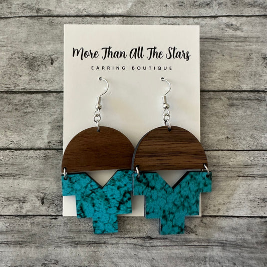 Turquoise Aztec Earrings