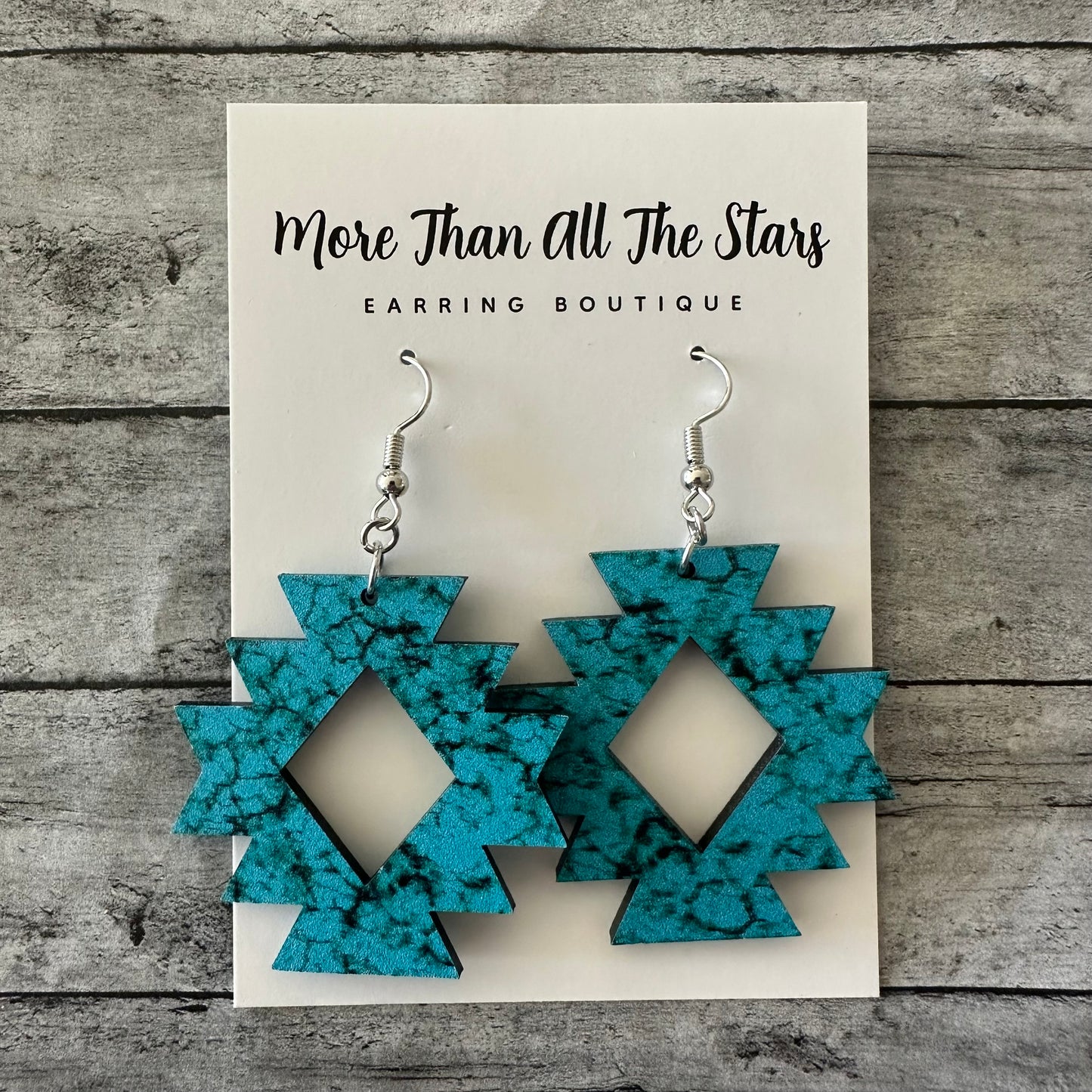 Large Turquoise Aztec Earrings