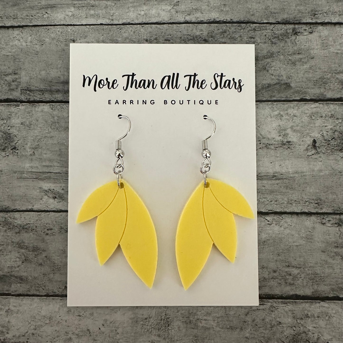 Yellow Split Leaf Earrings