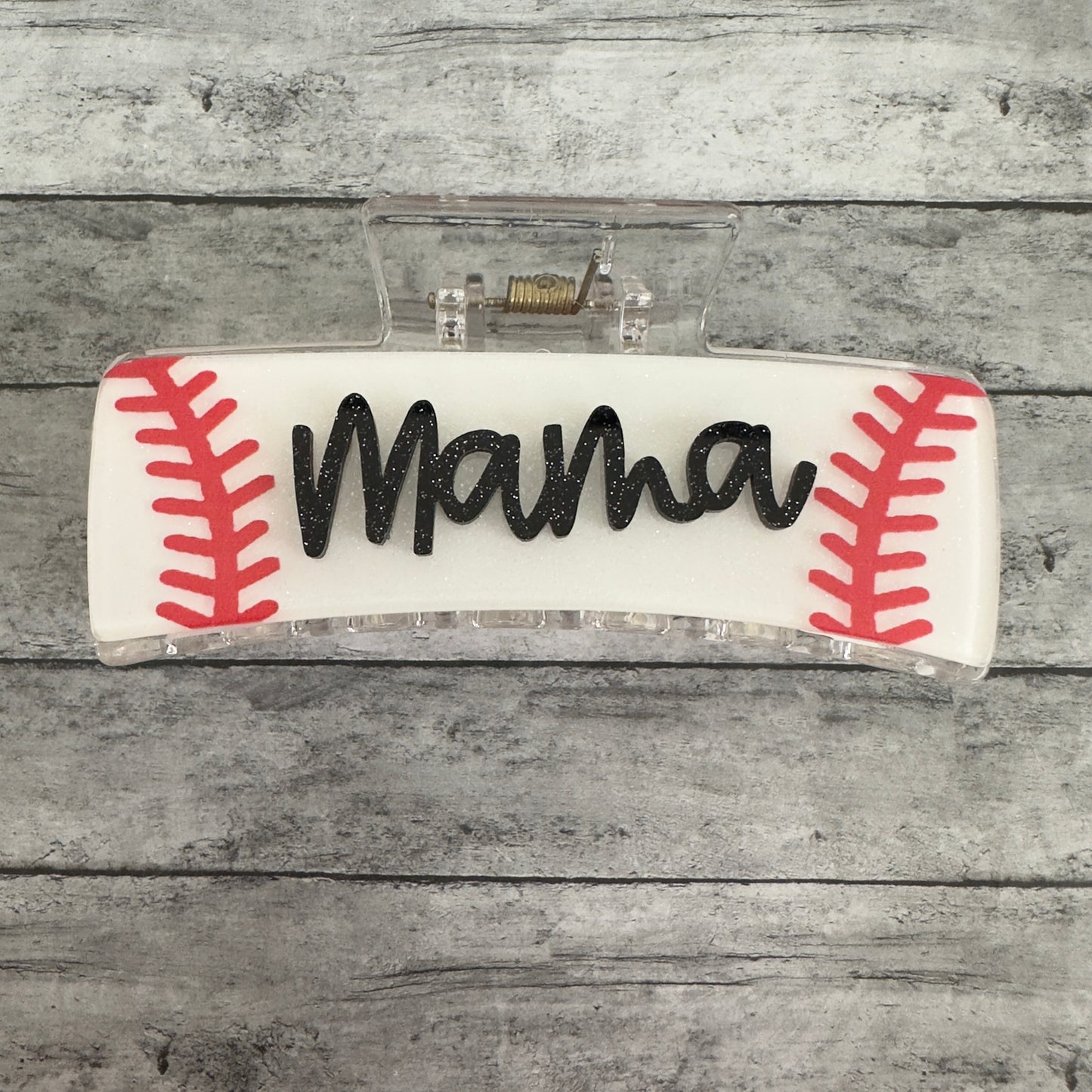 Baseball Mama Claw Clip