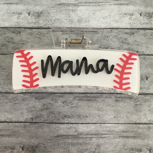 Baseball Mama Claw Clip