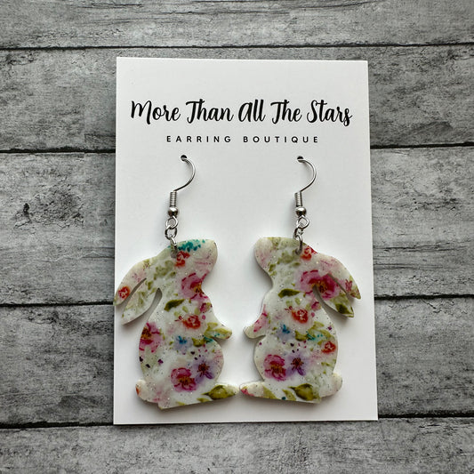 Easter Floral Bunny Earrings