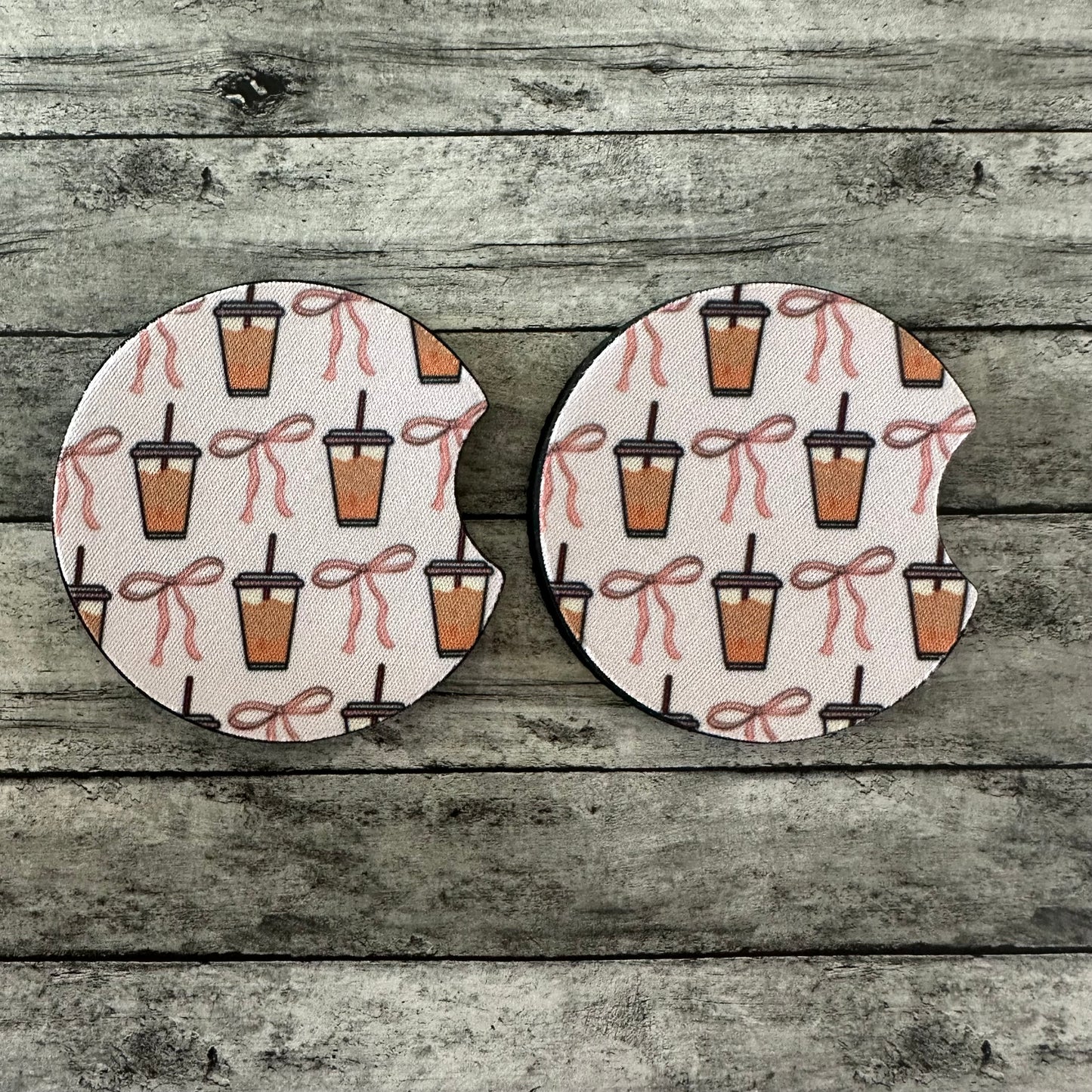 Latte Neoprene Car Coaster