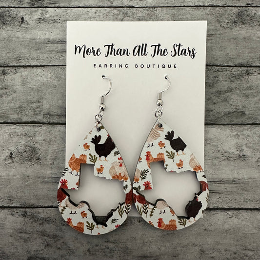 Chicken Texas Cutout Earrings