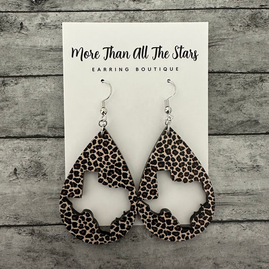 Leopard Texas Cutout Earrings