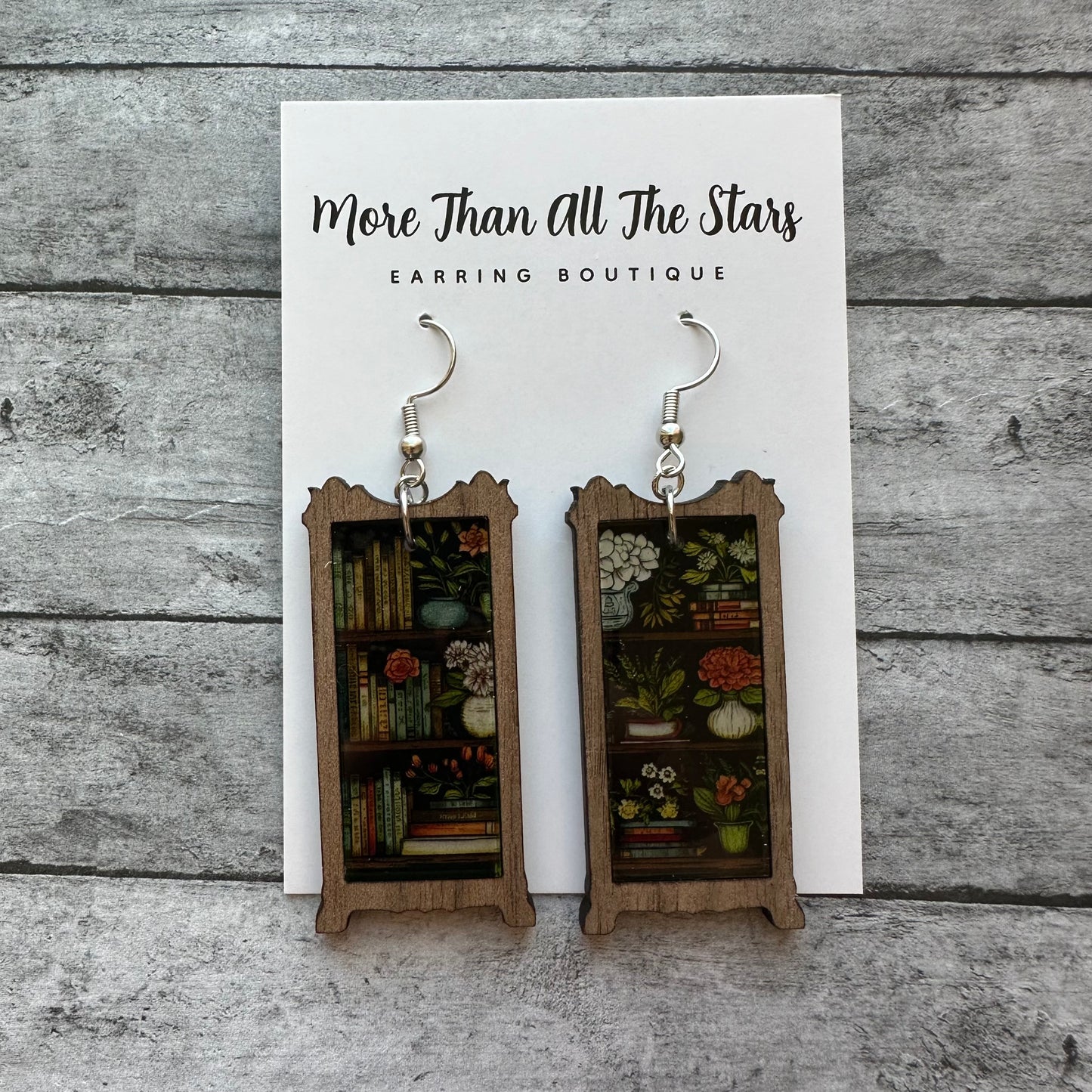 Moody Floral Bookcase Earrings