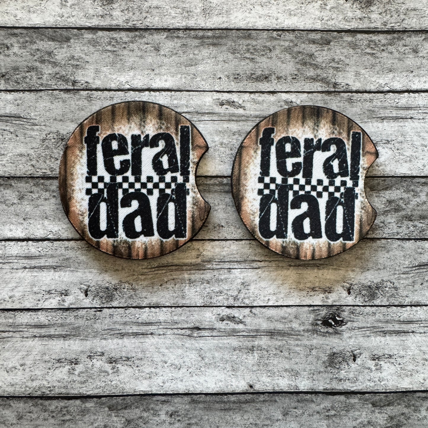 Feral Dad Neoprene Car Coaster