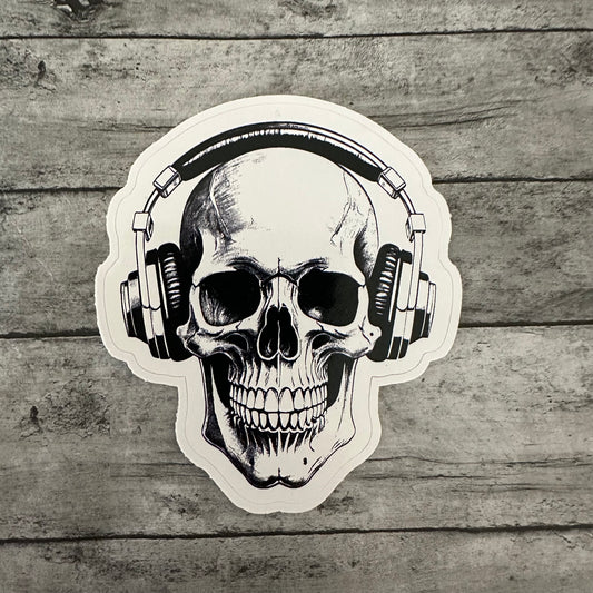 Headphone Skull Sticker