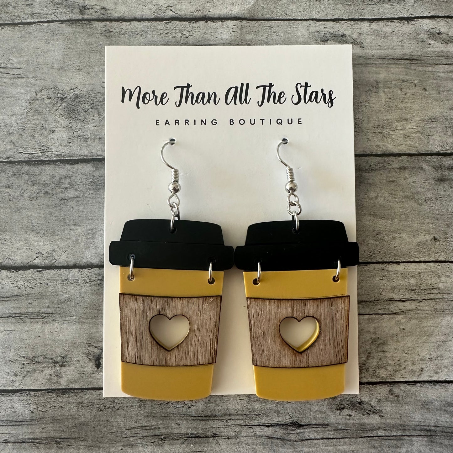 Mustard Coffee Cup Earrings