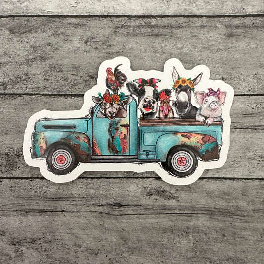 Farm Truck Animals Sticker
