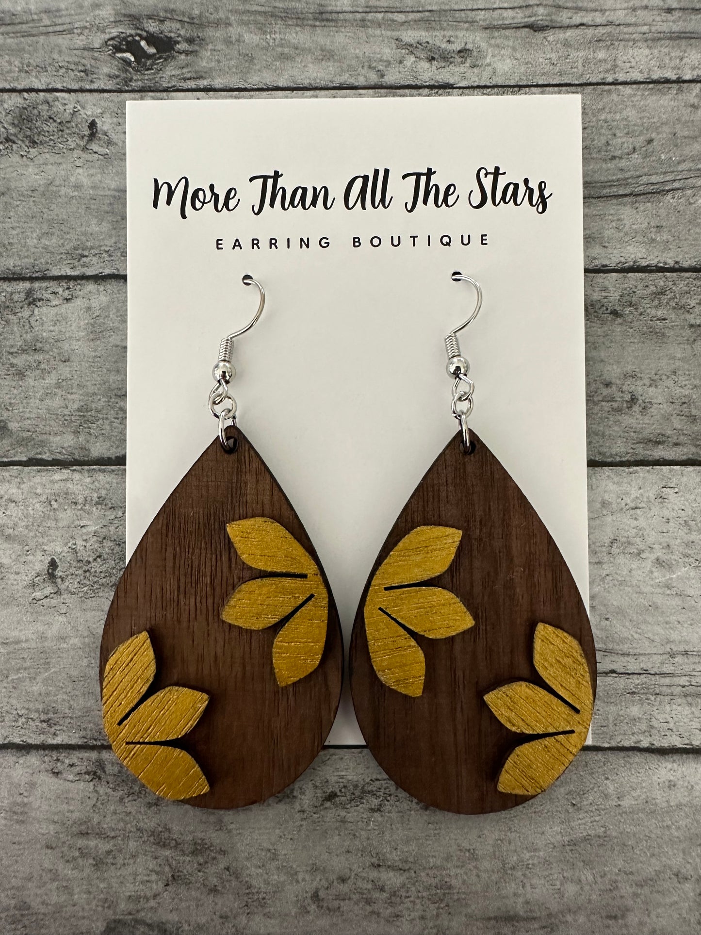 Dimensional Gold Floral Earrings