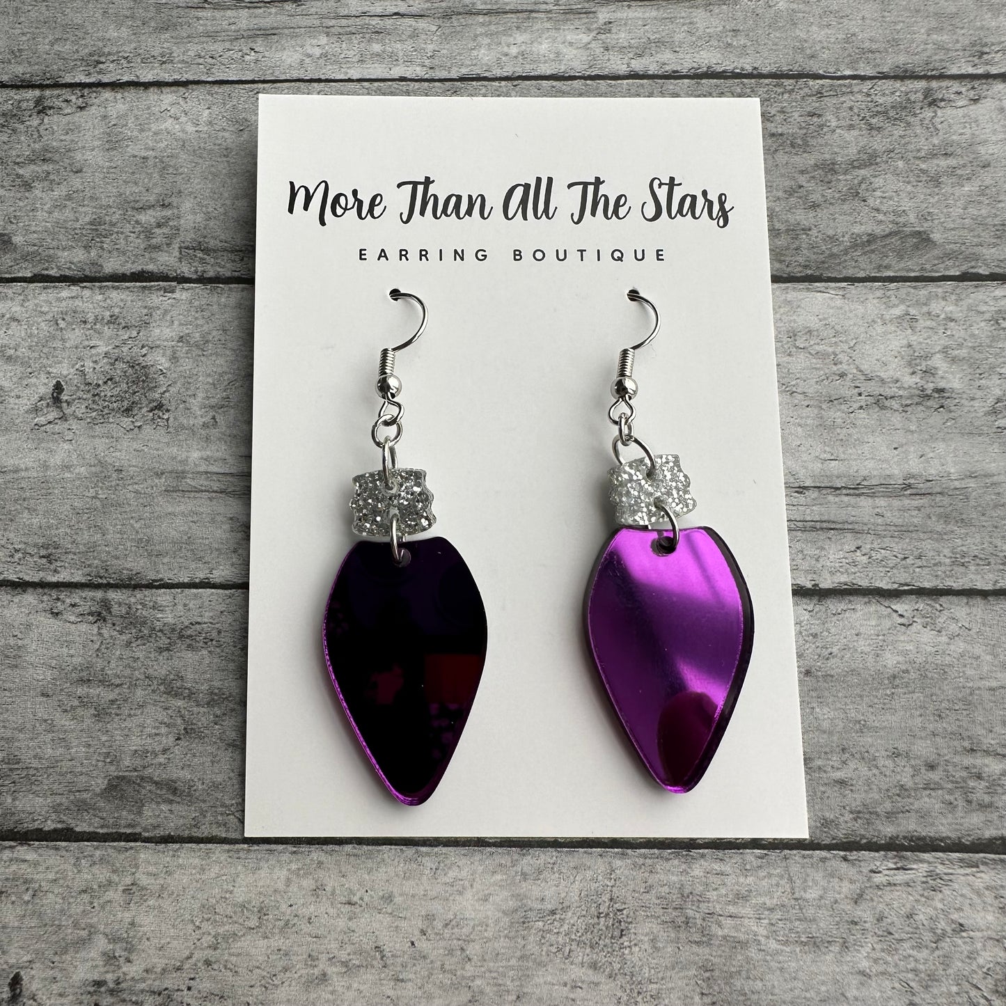 Purple Lightbulb Earrings