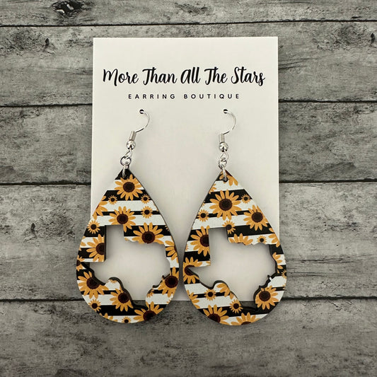 Sunflower Texas Cutout Earrings