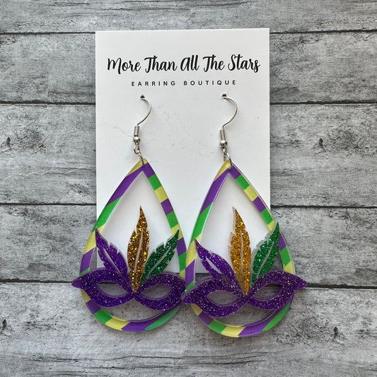 Mardi Gras Mask Earrings