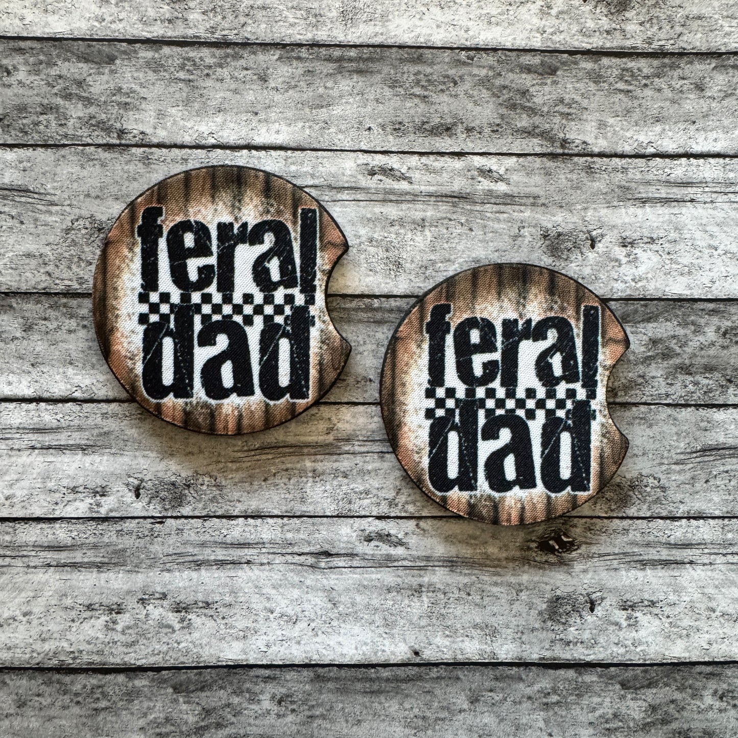 Feral Dad Neoprene Car Coaster