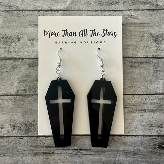 Cross Coffin Earrings