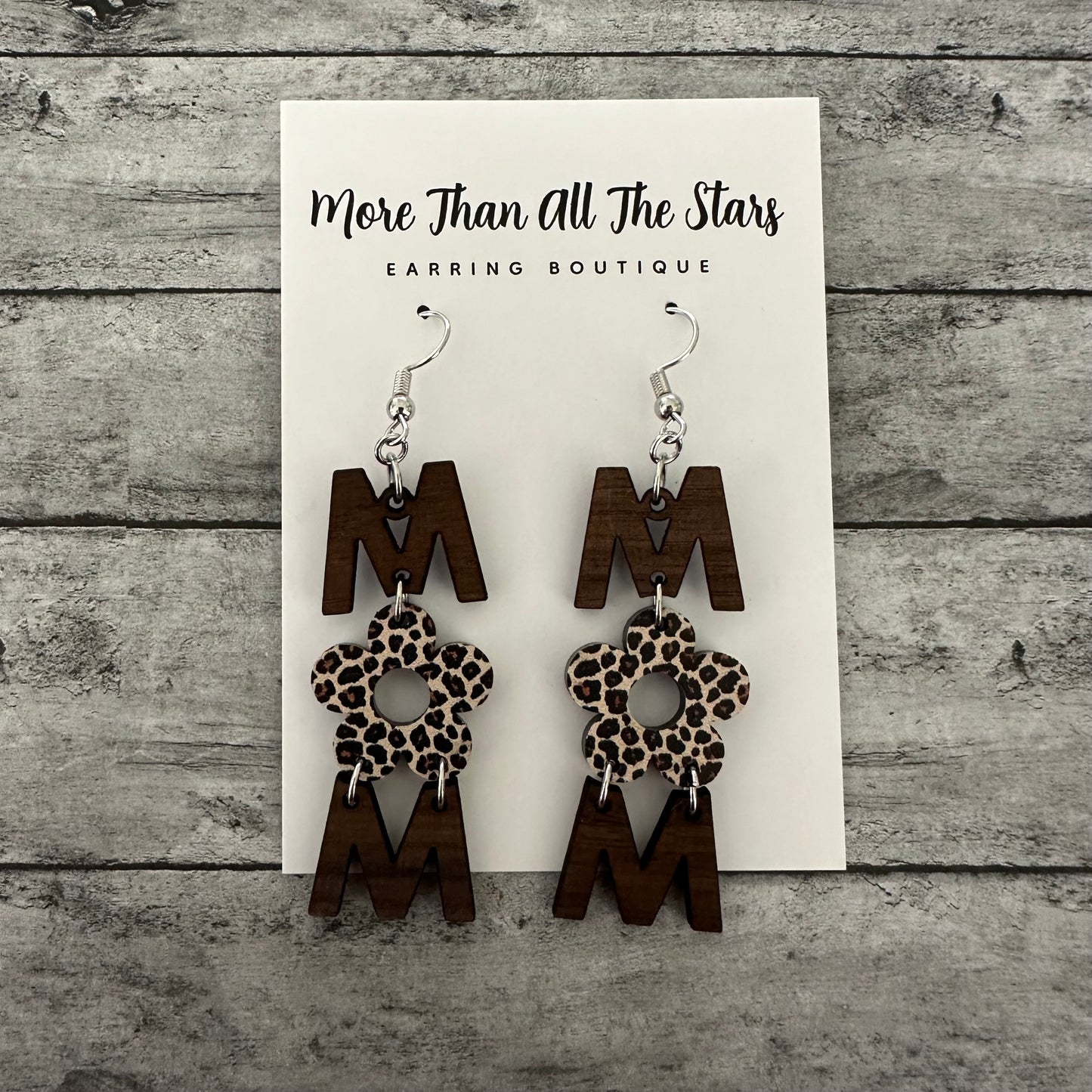 Flower Leopard Mom Earrings