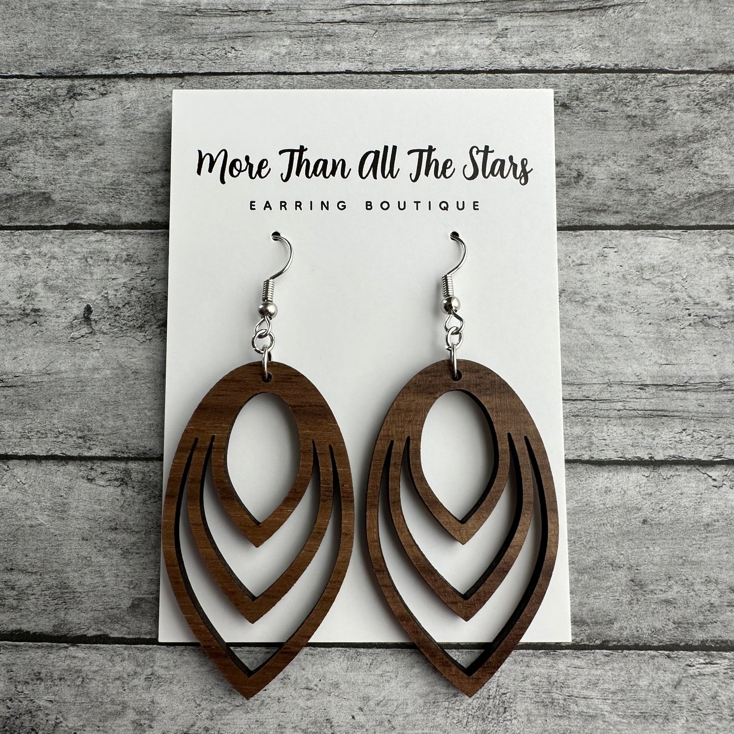 Inverted Triple Teardrop Earrings