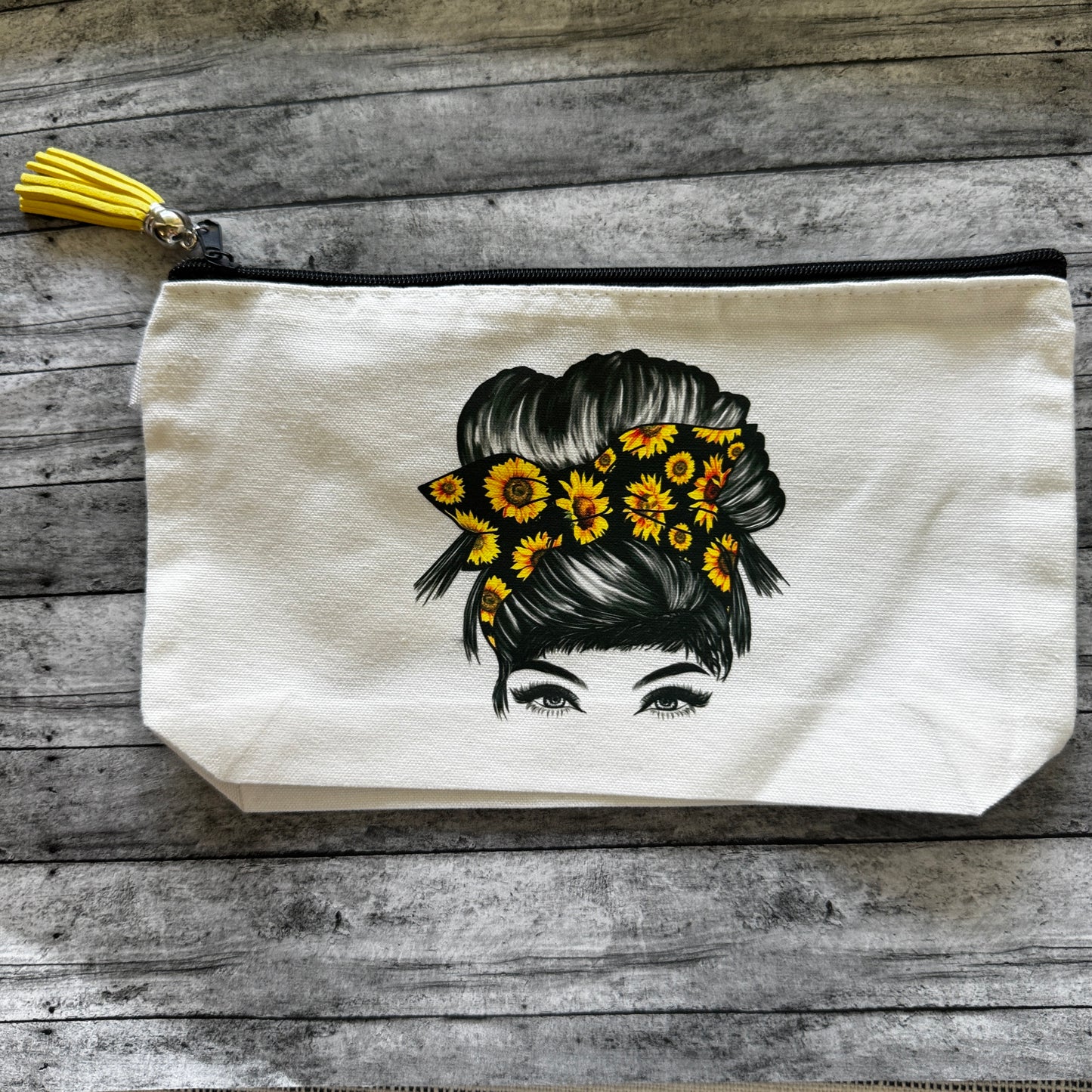 Sunflower Mom Hair Zipper Pouch