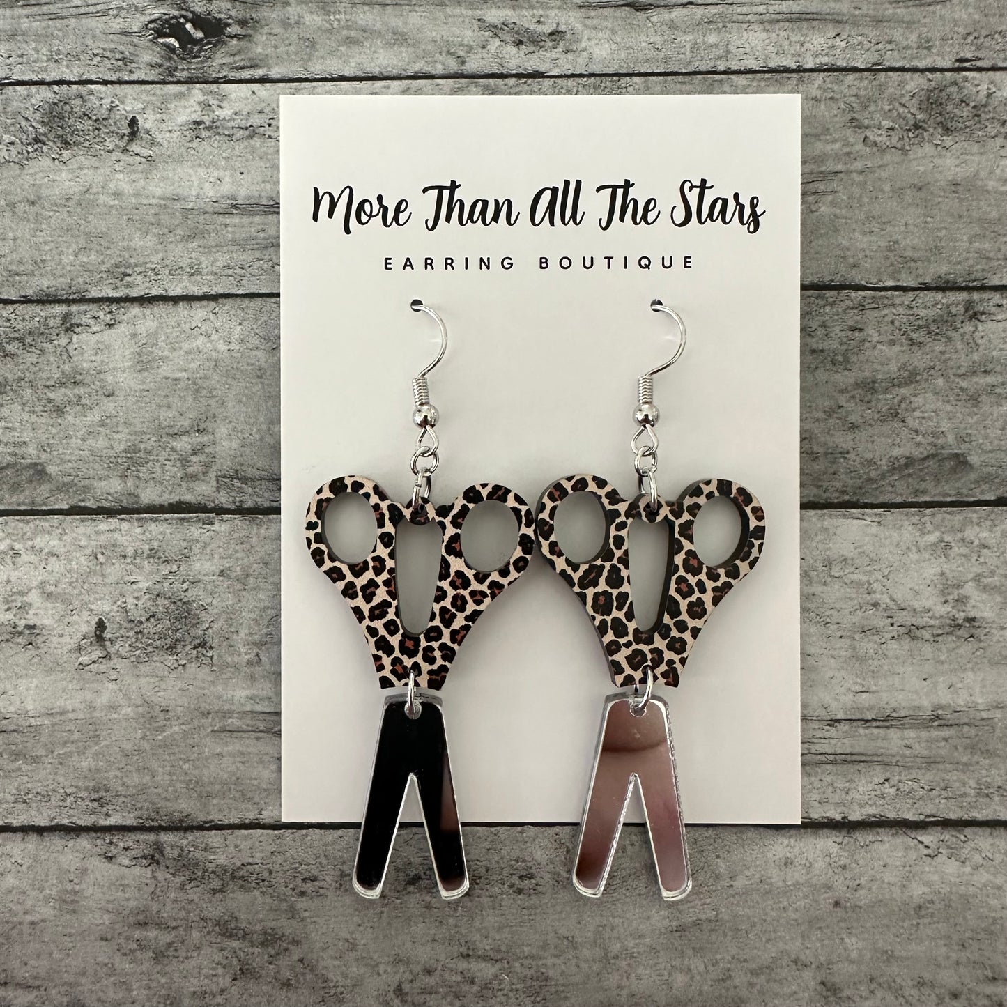 Leopard Scissor Earrings