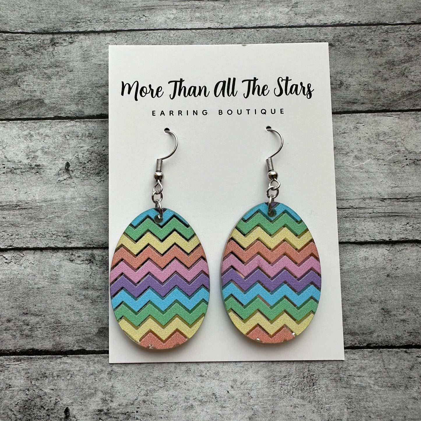 Easter Chevron Egg Earrings