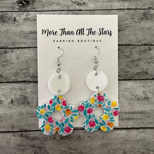 Spring Tulip Flower Earrings