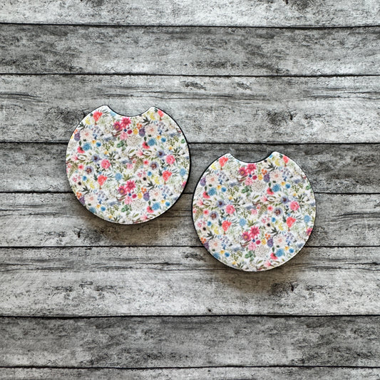 Multi Floral Neoprene Car Coaster