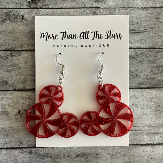 Peppermint Mickey Earrings