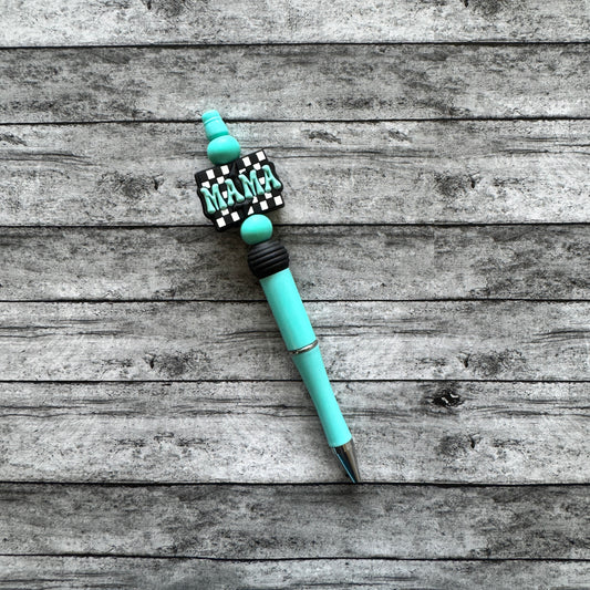 Checkered Mama Beaded Pen