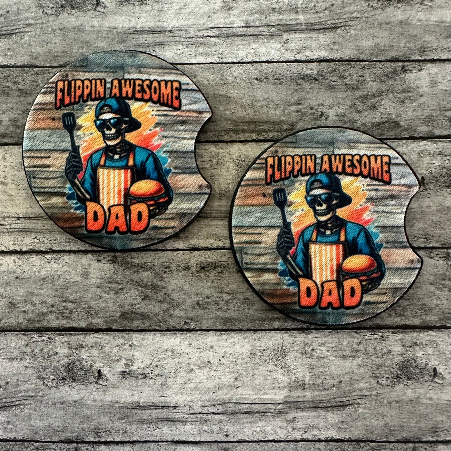 Flippin’ Awesome Dad Neoprene Car Coaster