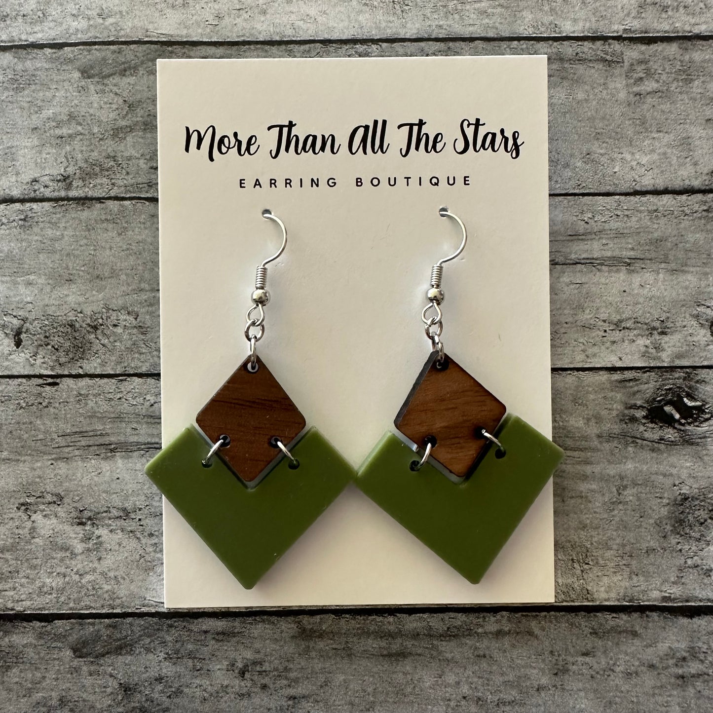 Sage Split Triangle Earrings