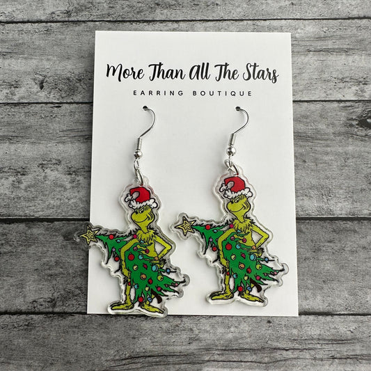 Grinch Tree Earrings