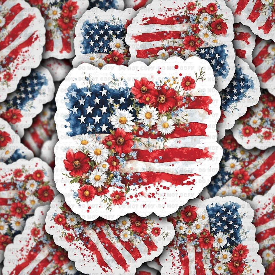 Floral Flag Sticker