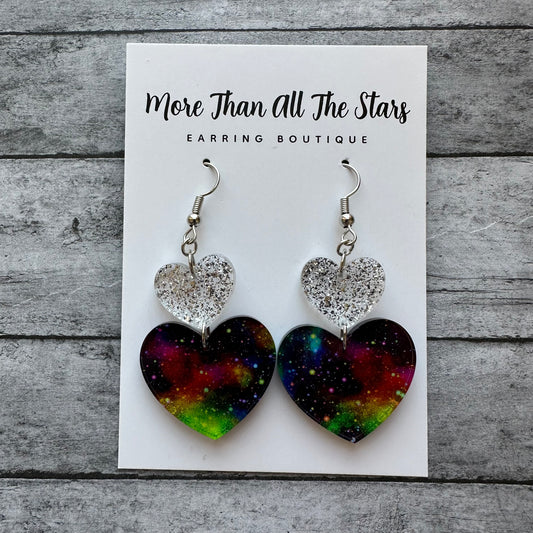 Valentine’s Day Galaxy Heart Earrings