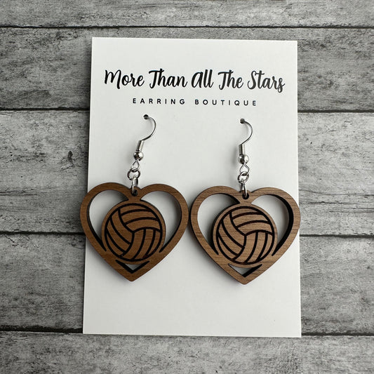 Volleyball Heart Earrings