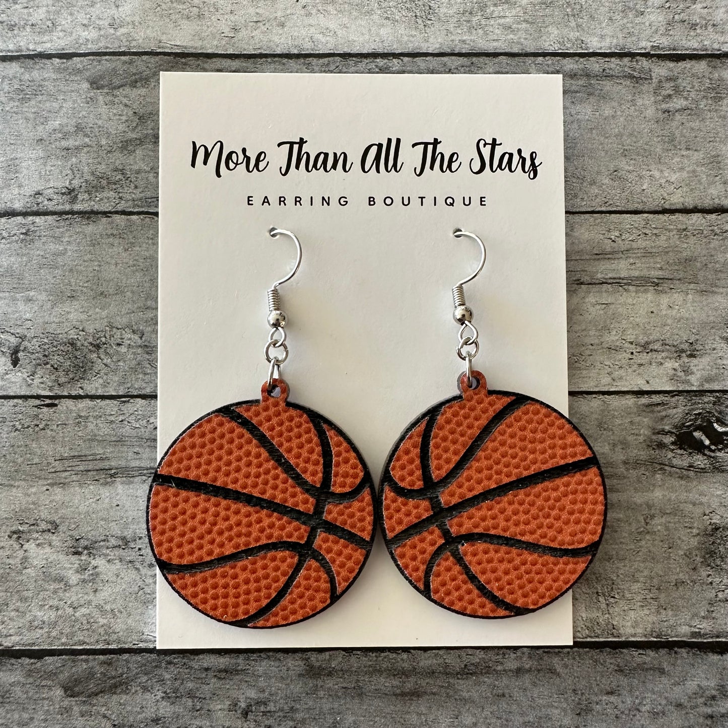 Basketball Textured Earrings