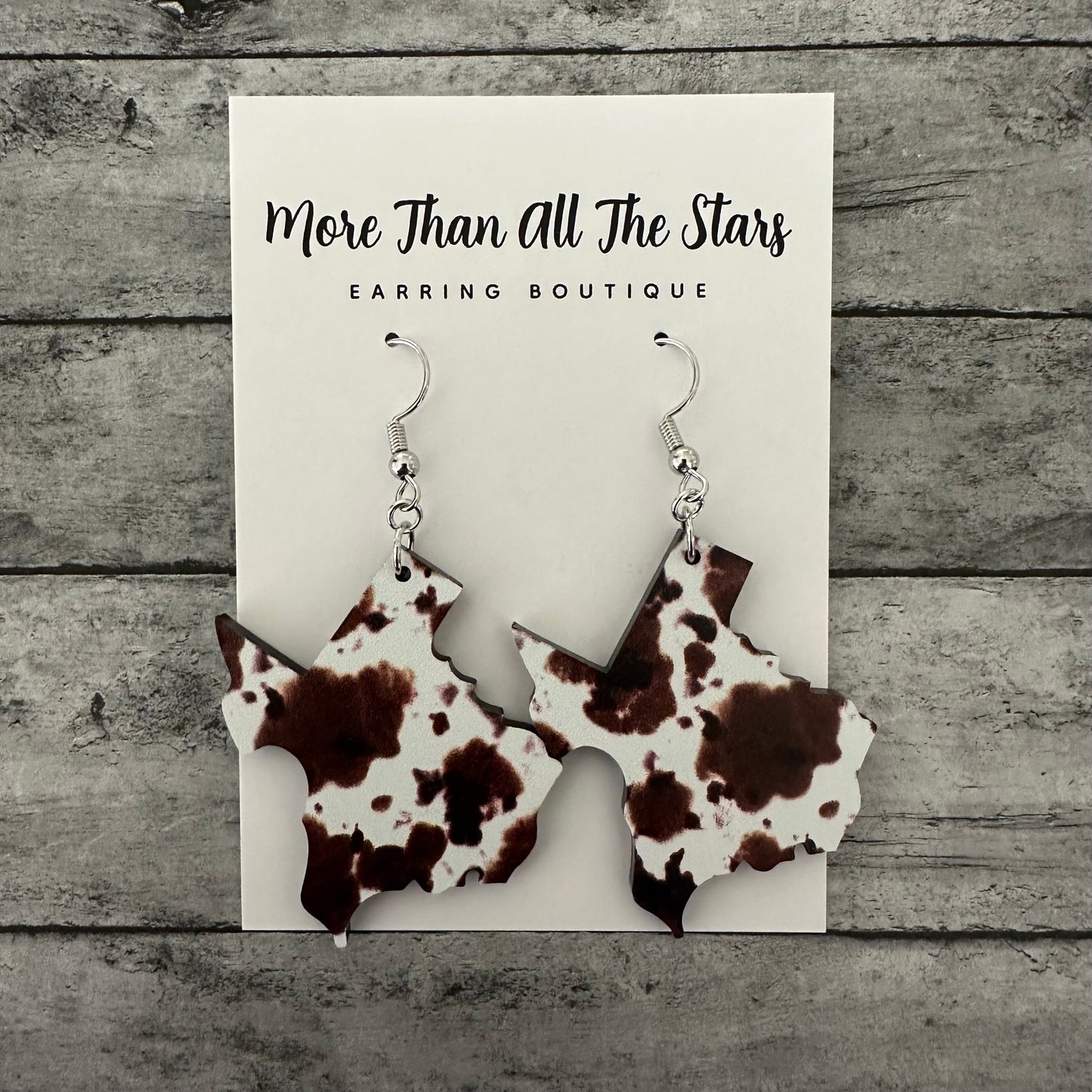 Brown Cow Texas Earrings