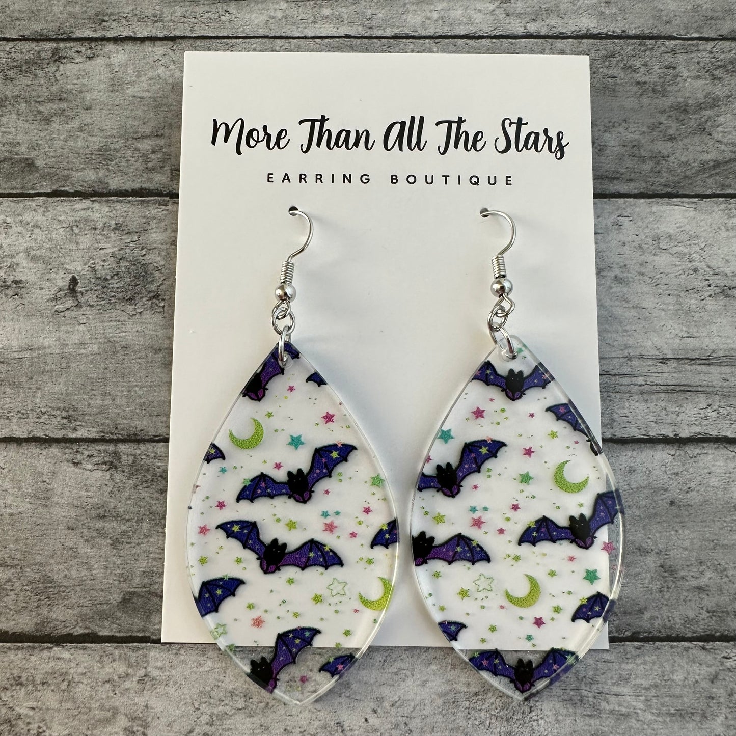 Purple Bat Earrings