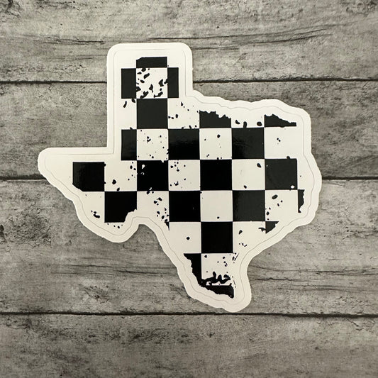 Checkered Texas Sticker