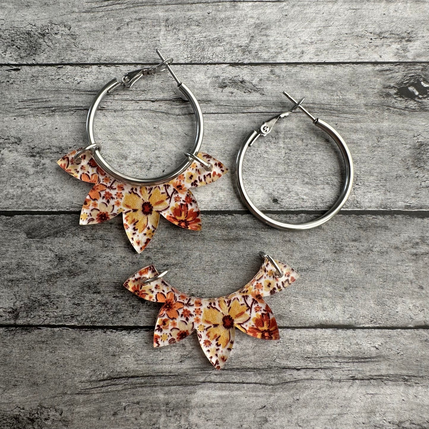 Orange Flower Interchangeable Hoop