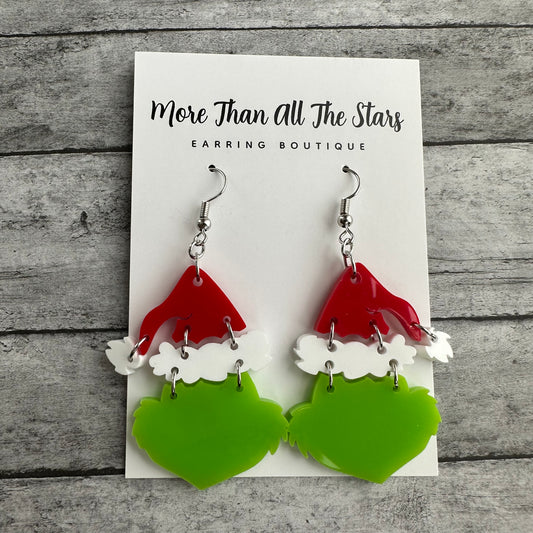 Glossy Grinch Earrings