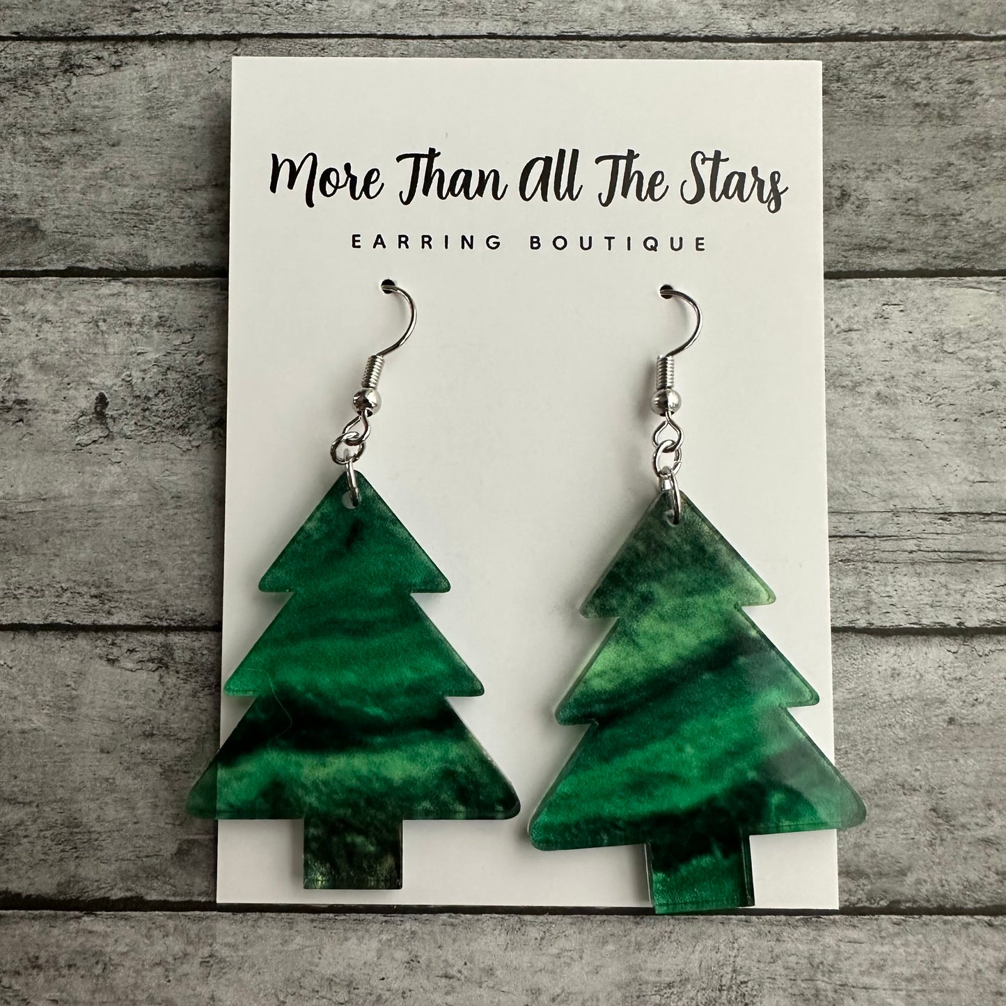 Green Tree Earrings