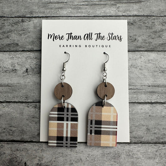 Plaid Arch Earrings