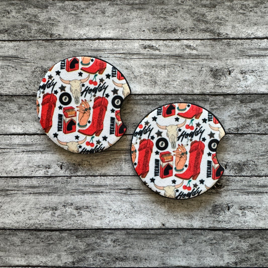 Howdy Neoprene Car Coaster